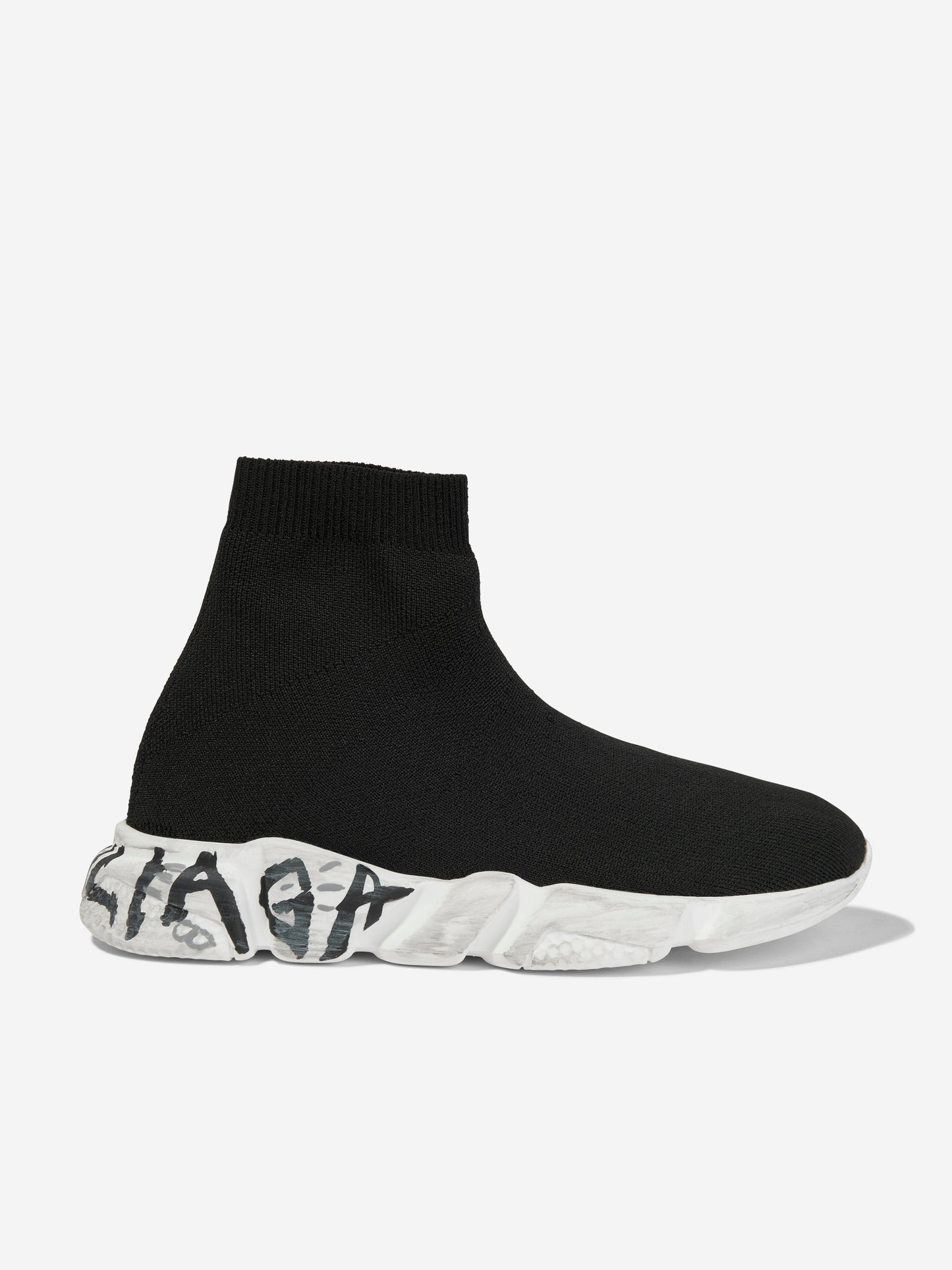 Balenciaga 儿童涂鸦鞋底快速训练鞋 (黑色)