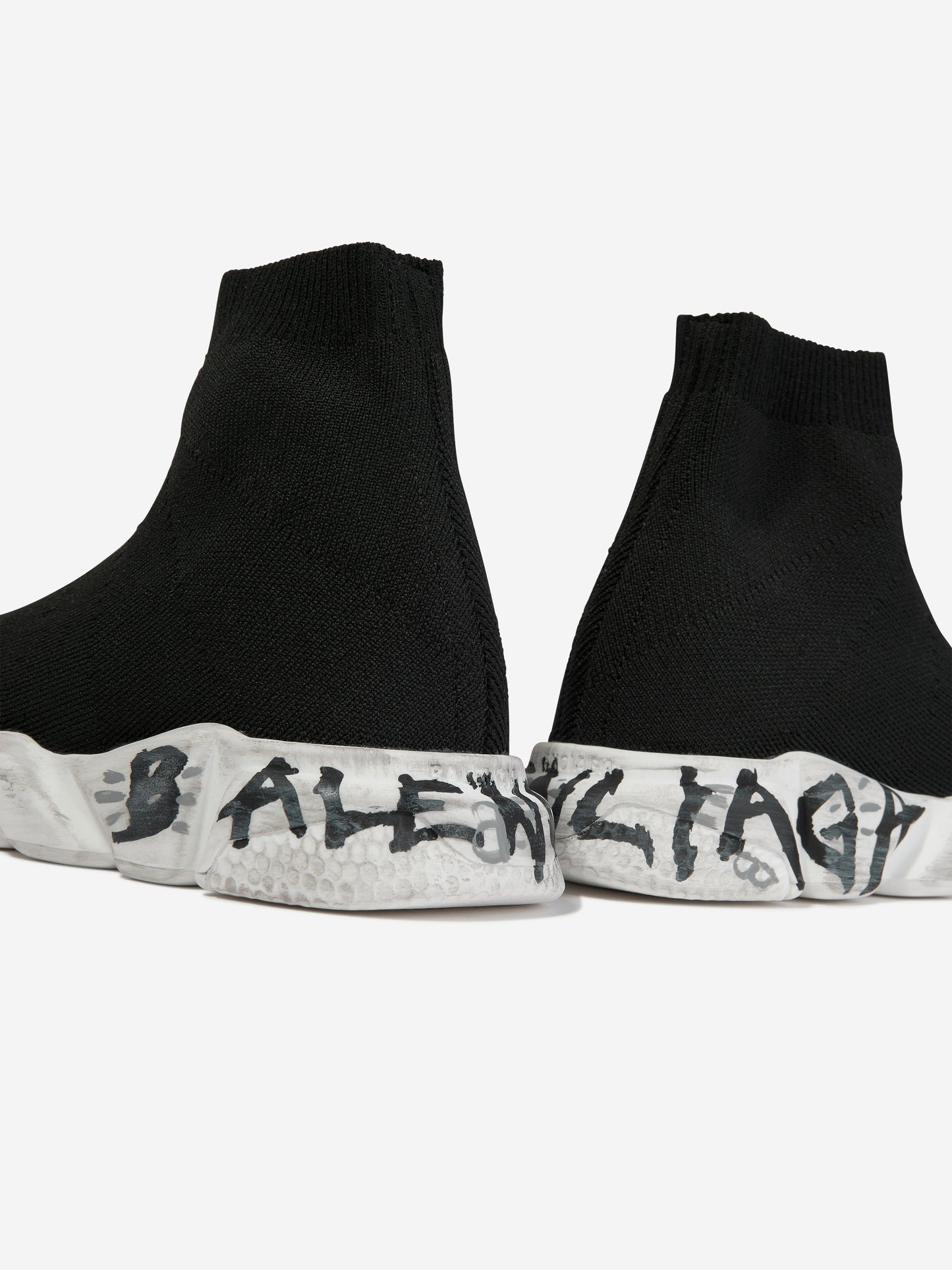 Balenciaga 儿童涂鸦鞋底快速训练鞋 (黑色)