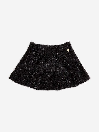 BCBG 女童黑色粗花呢短裙