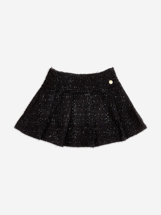BCBG 女童黑色粗花呢短裙