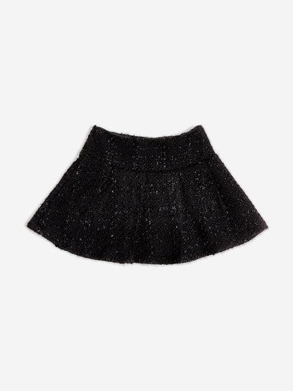 BCBG 女童黑色粗花呢短裙