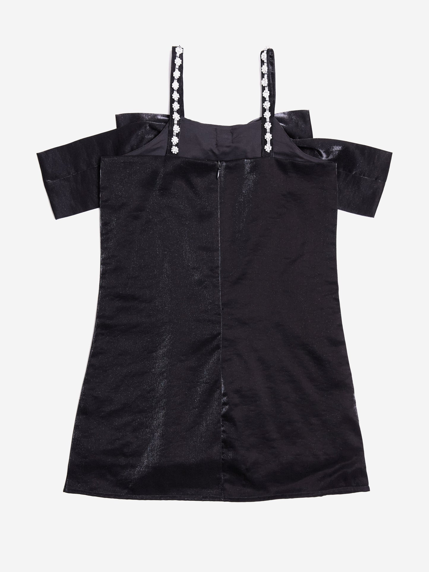 BCBG 女童黑色珠宝吊带塔夫绸连衣裙