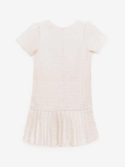BCBG 女童象牙色粗花呢连衣裙