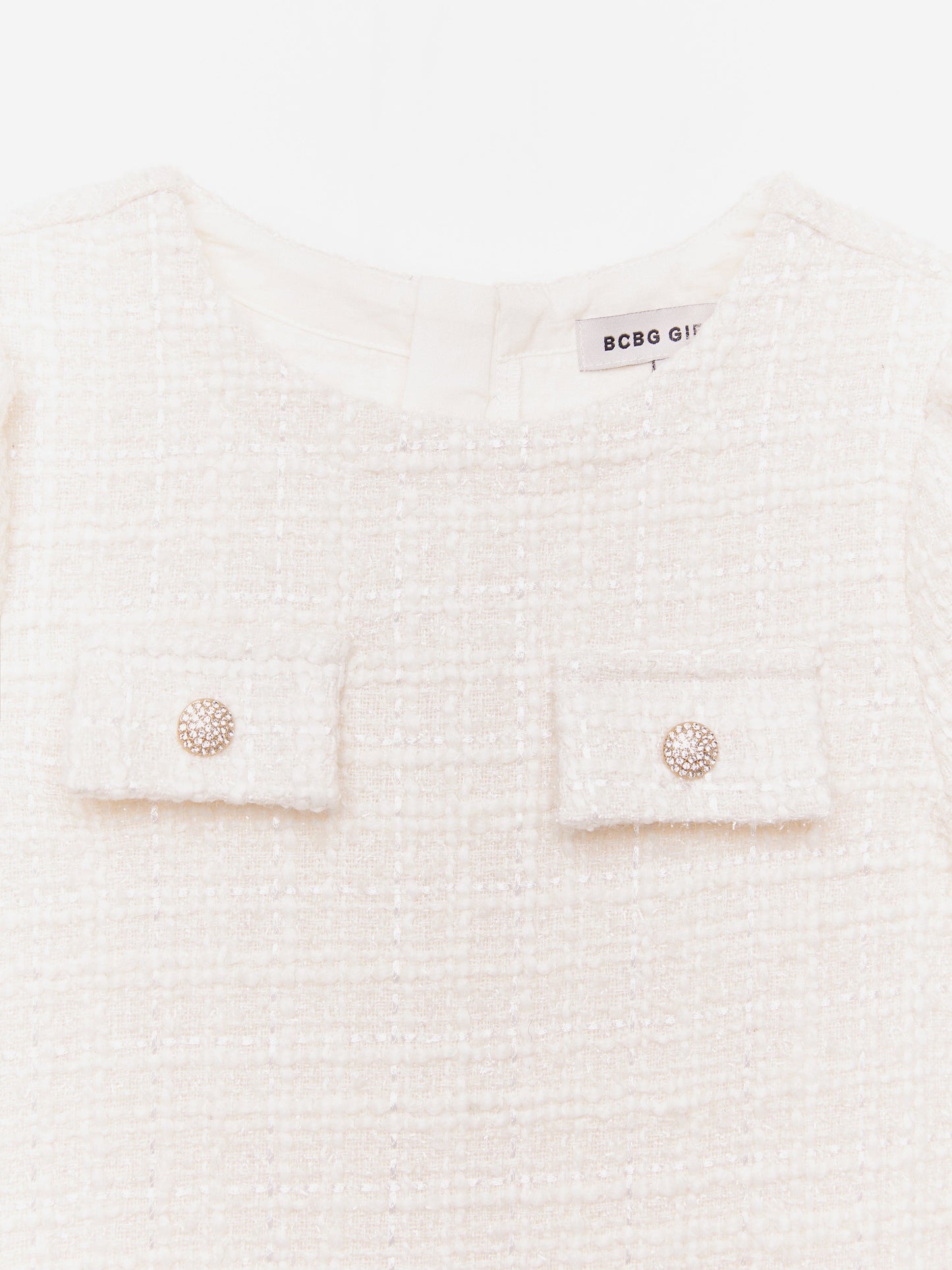 BCBG 女童象牙色粗花呢连衣裙