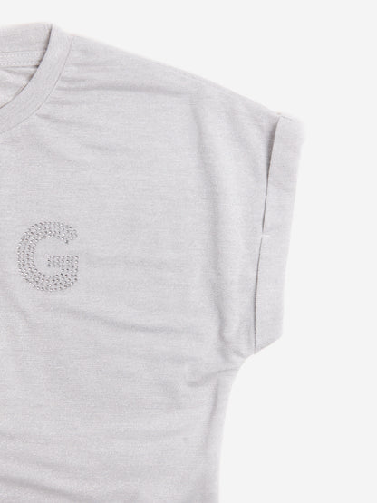 BCBG 女童闪光 T 恤（灰色）