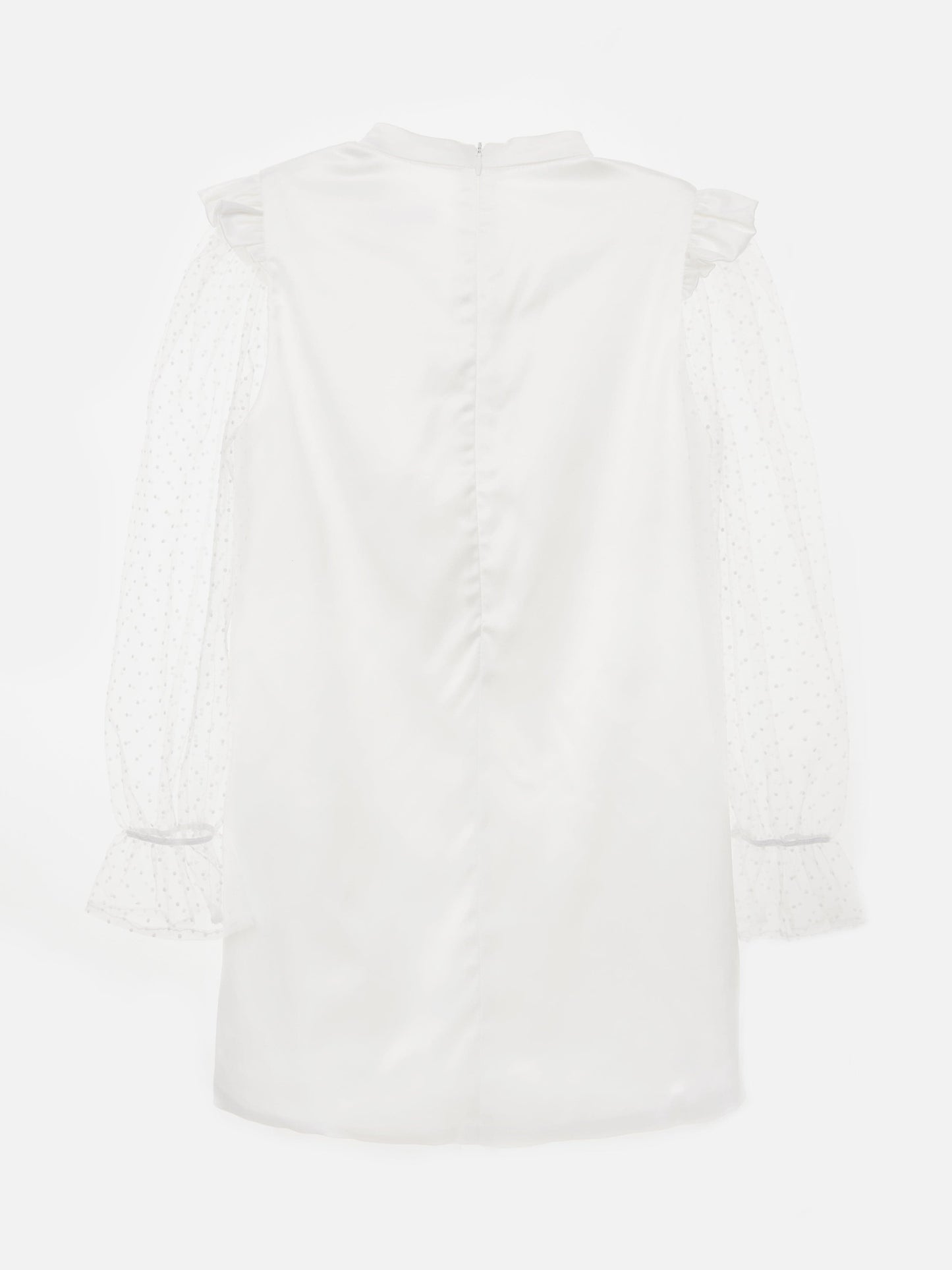 BCBG Girls Flocked Spot Sleeve Dress in White