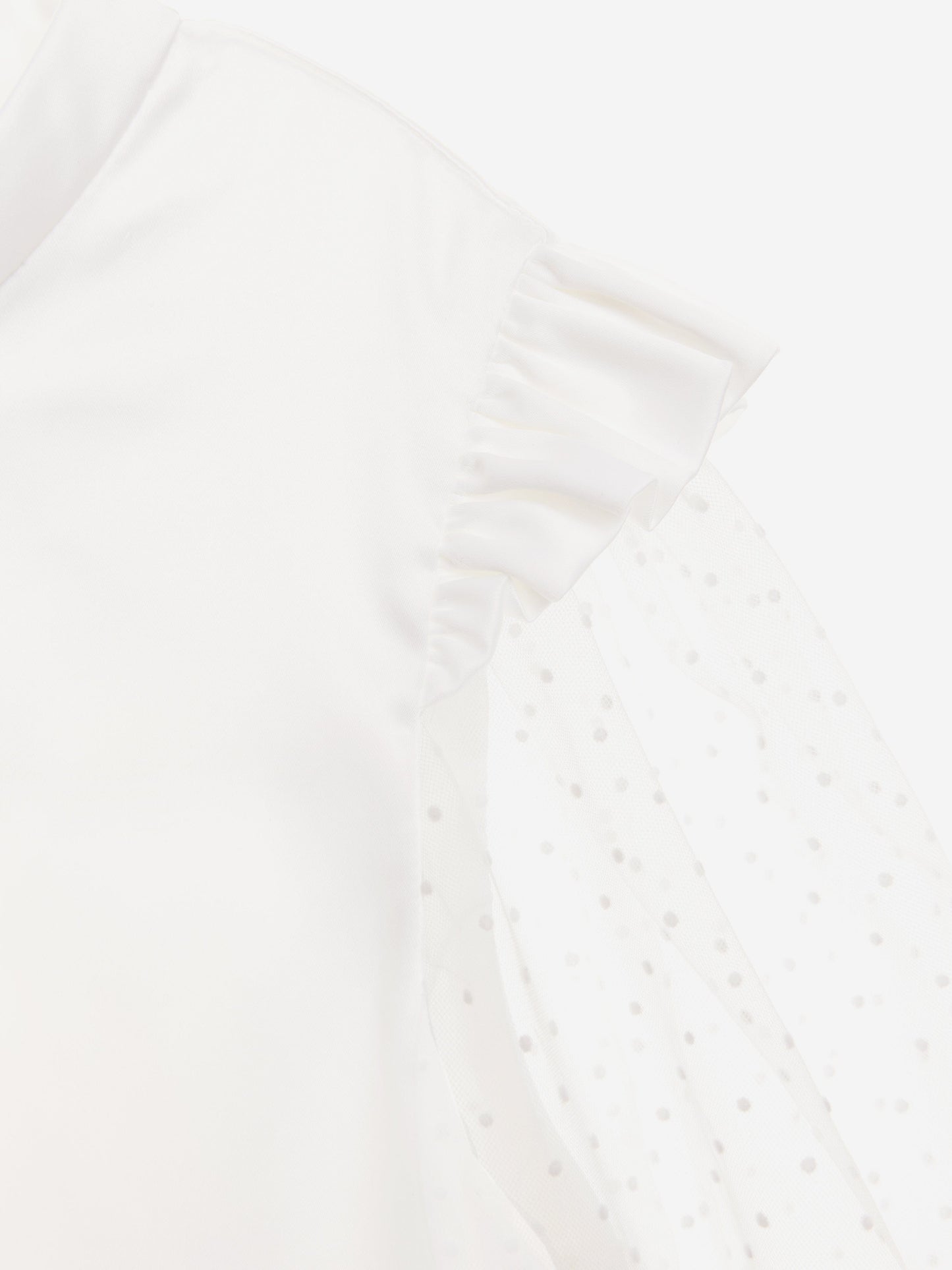 BCBG Girls Flocked Spot Sleeve Dress in White