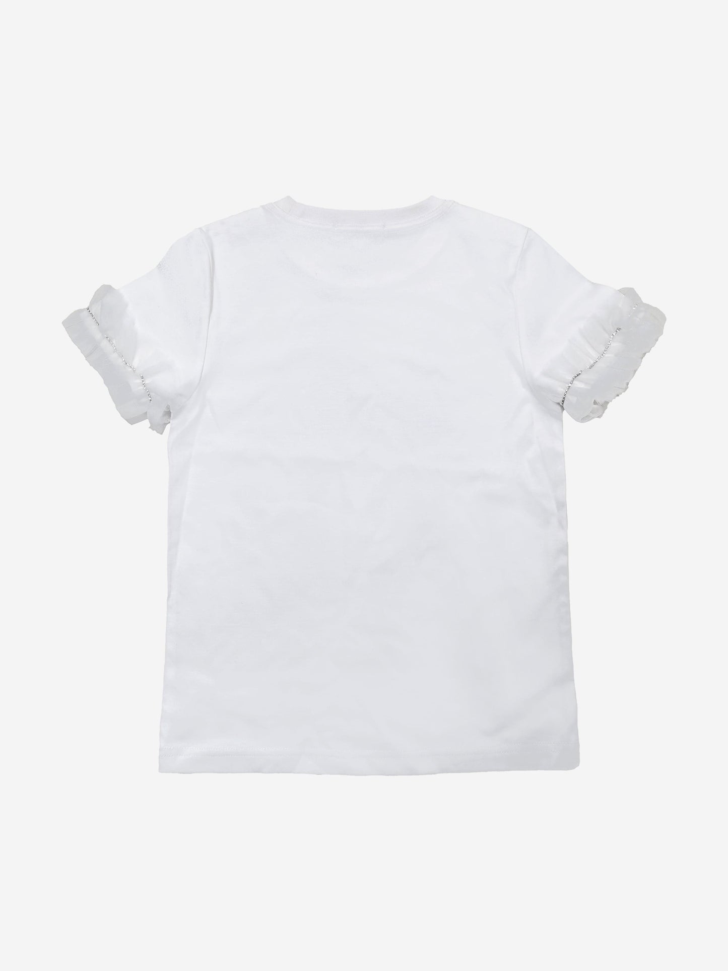 BCBG Girls Ruffle Sleeve T-Shirt in White