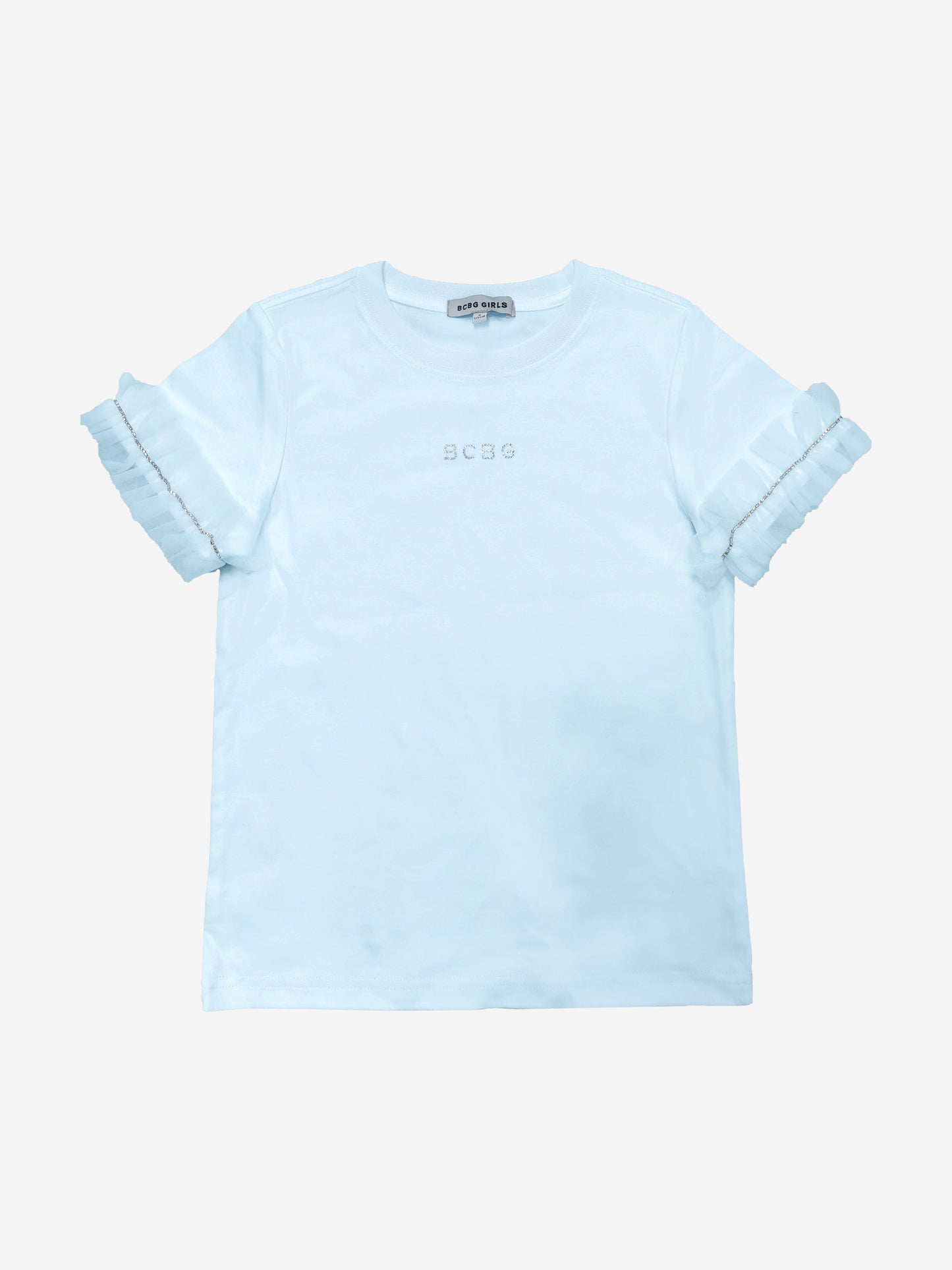Girls Ruffle Sleeve T-Shirt in Blue