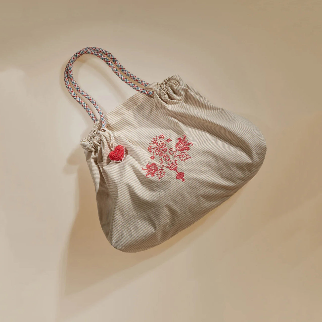女童米色条纹芭蕾舞手提包(长x高:66x38cm)