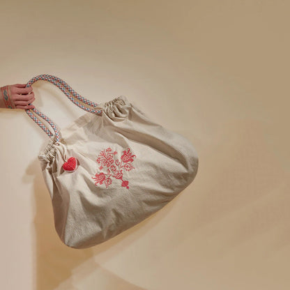 女童米色条纹芭蕾舞手提包(长x高:66x38cm)
