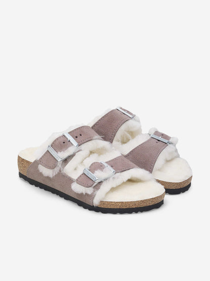 BIRKENSTOCK Girls Arizona Shearling Sandals in Purple