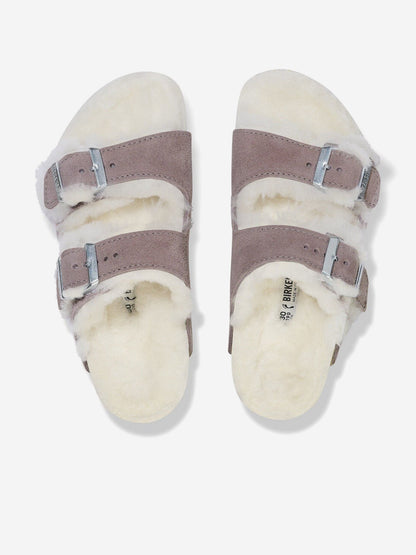 BIRKENSTOCK Girls Arizona Shearling Sandals in Purple