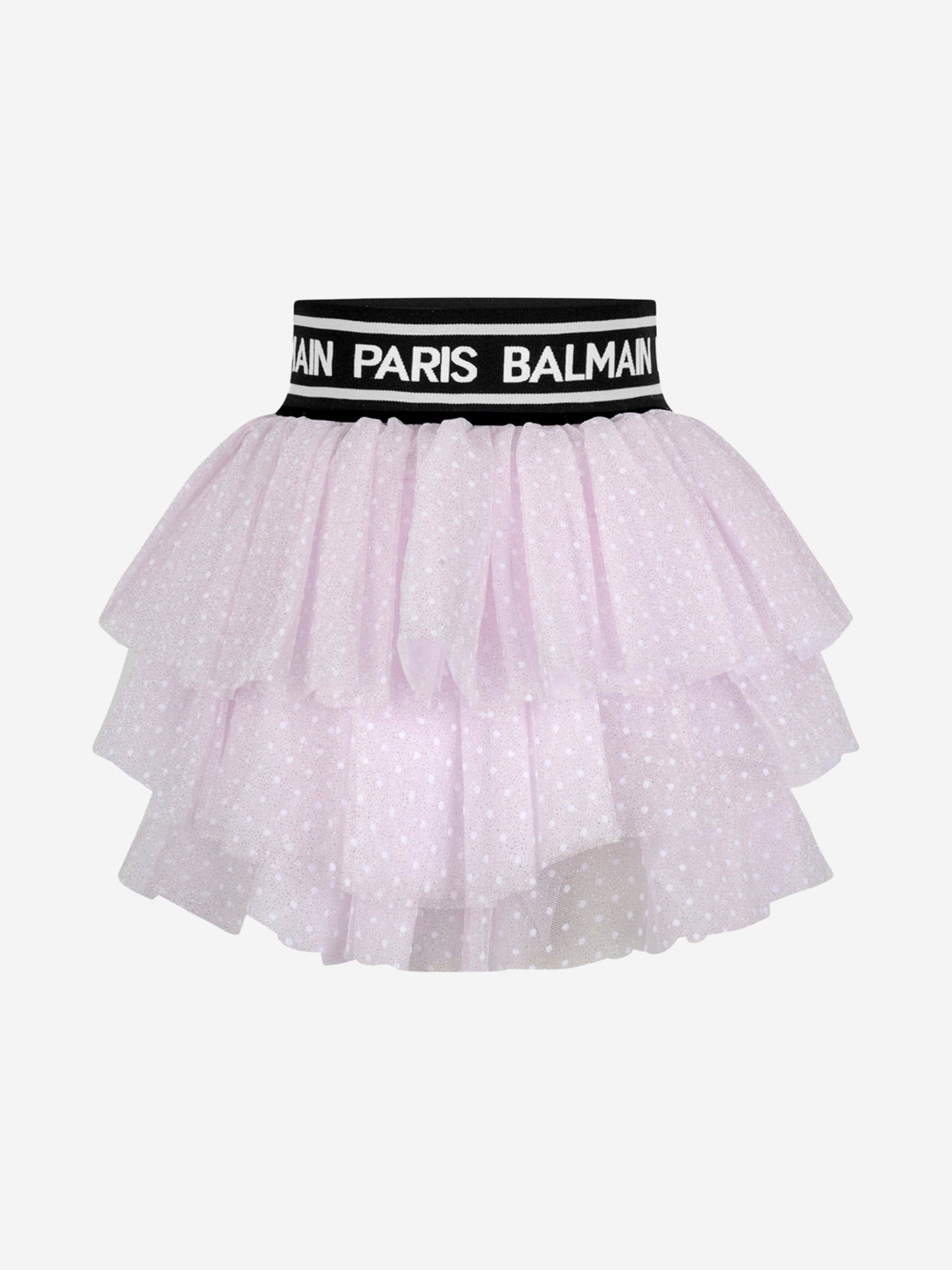 Balmain 女童圆点薄纱裙