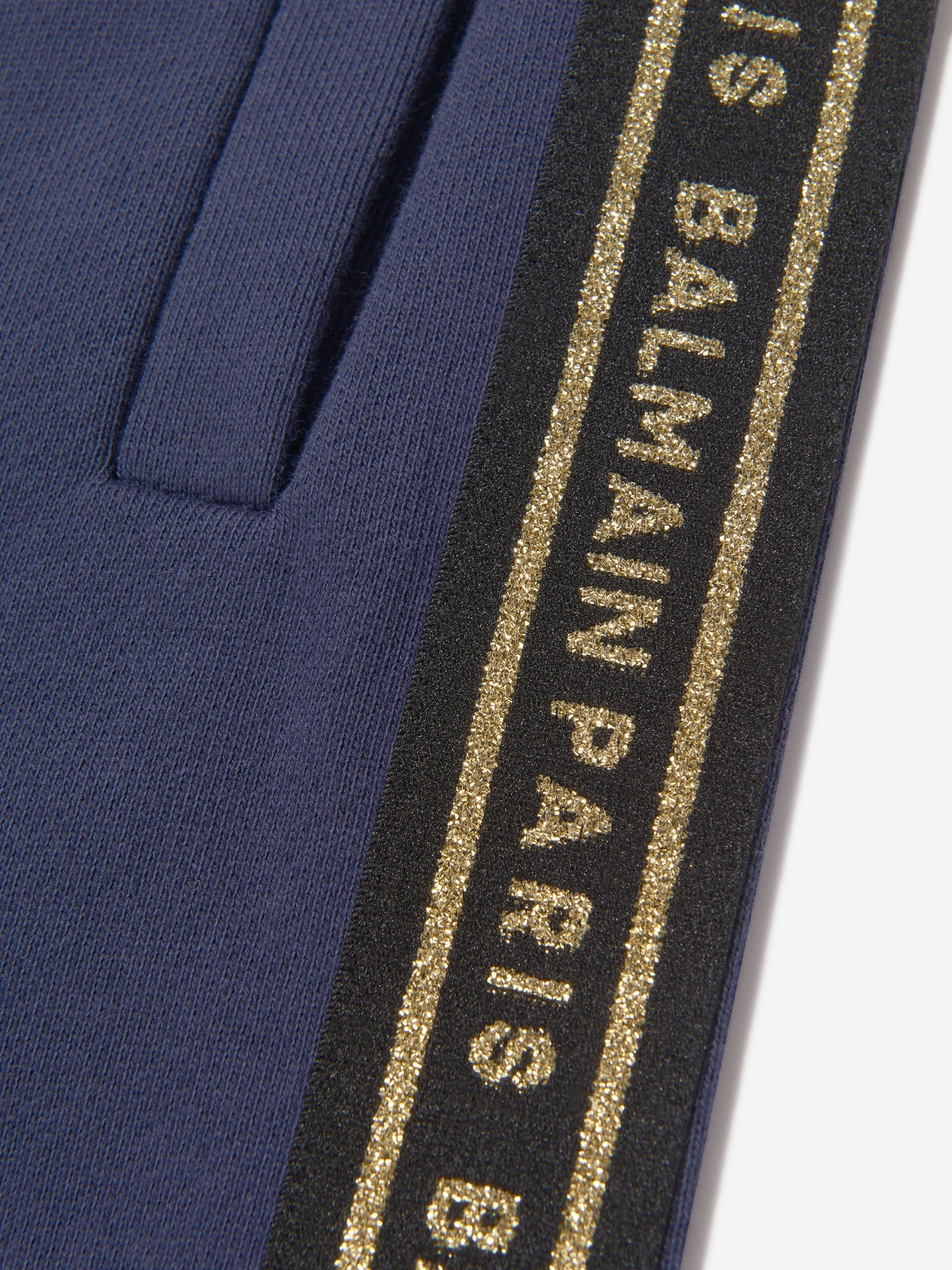 Balmain Boys 海军蓝徽标慢跑裤