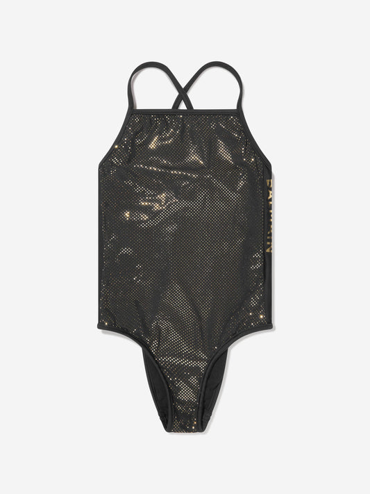 Balmain 女童黑色徽标泳衣