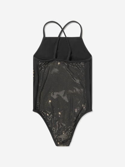 Balmain 女童黑色徽标泳衣