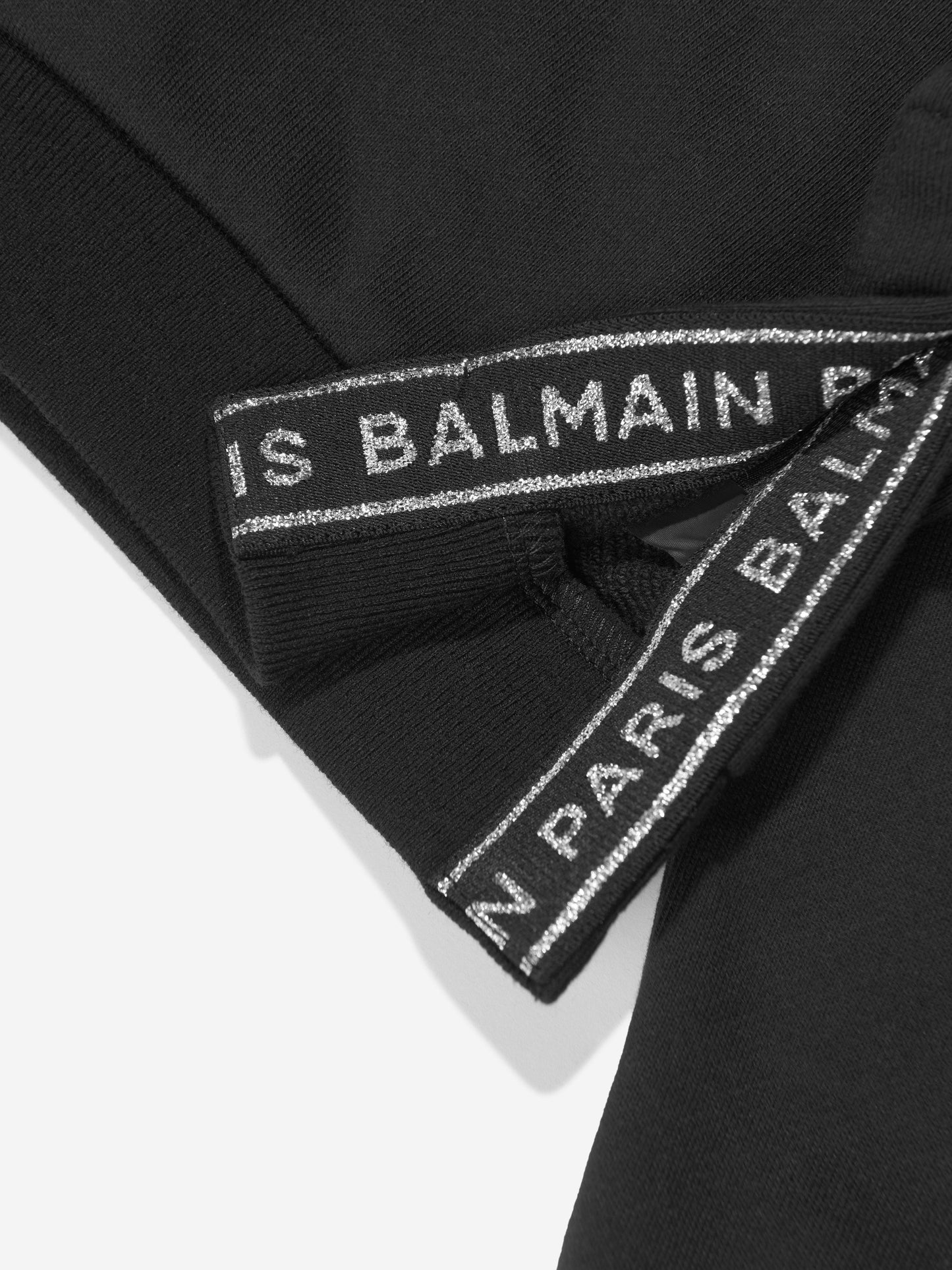 Balmain 女童黑色徽标连帽衫