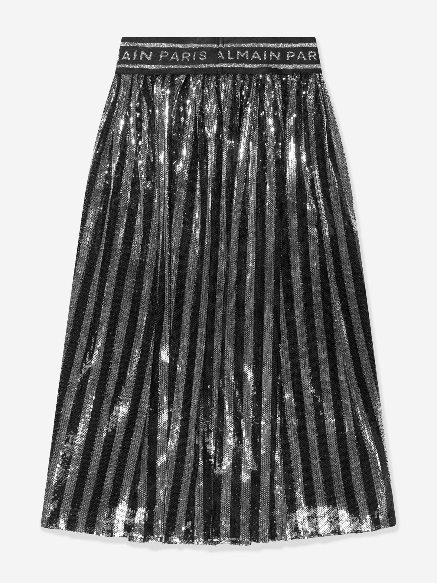Balmain 女童银色百褶裙