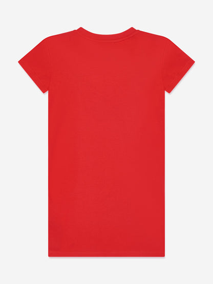 Balmain 女童红色流苏针织连衣裙