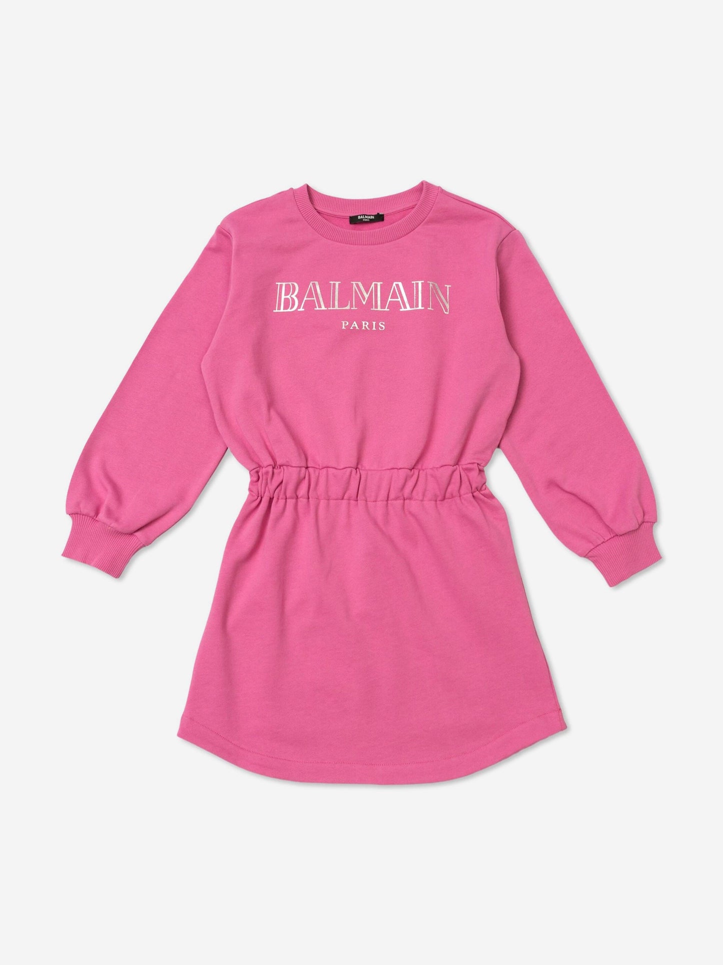 Balmain 女童粉色徽标毛衣裙
