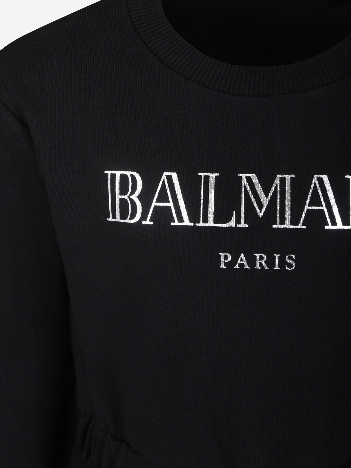Balmain 女童黑色徽标毛衣裙