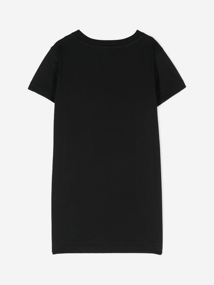 Balmain 女童巴黎徽标黑色针织连衣裙