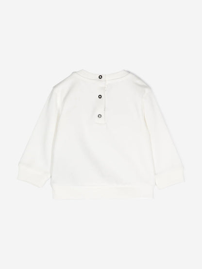Balmain Baby Paris 象牙色徽标运动衫