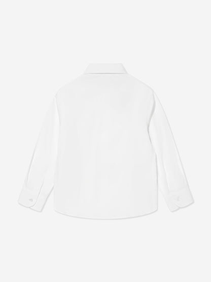 Balmain 男童白色徽标领衬衫