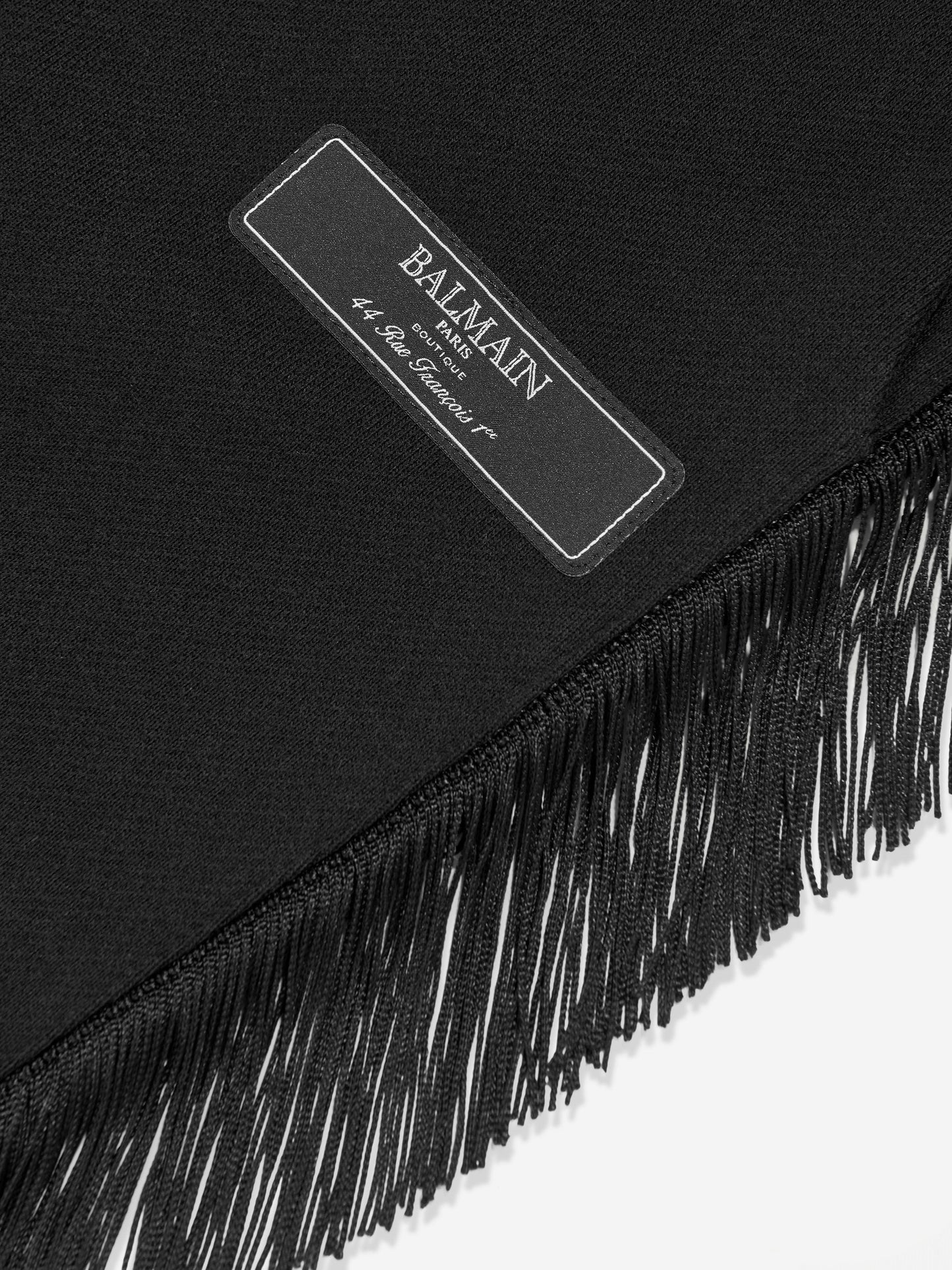 Balmain 女童流苏徽标慢跑裤（黑色）