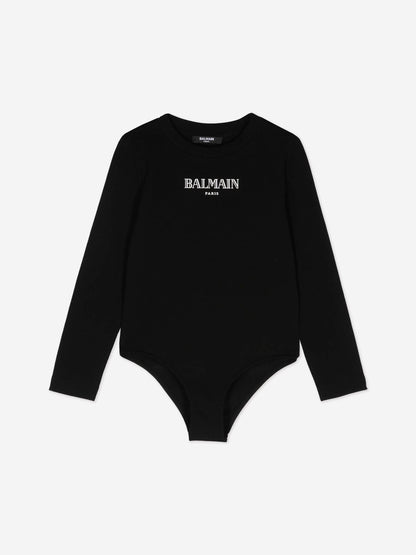 Balmain 女童黑色徽标紧身衣