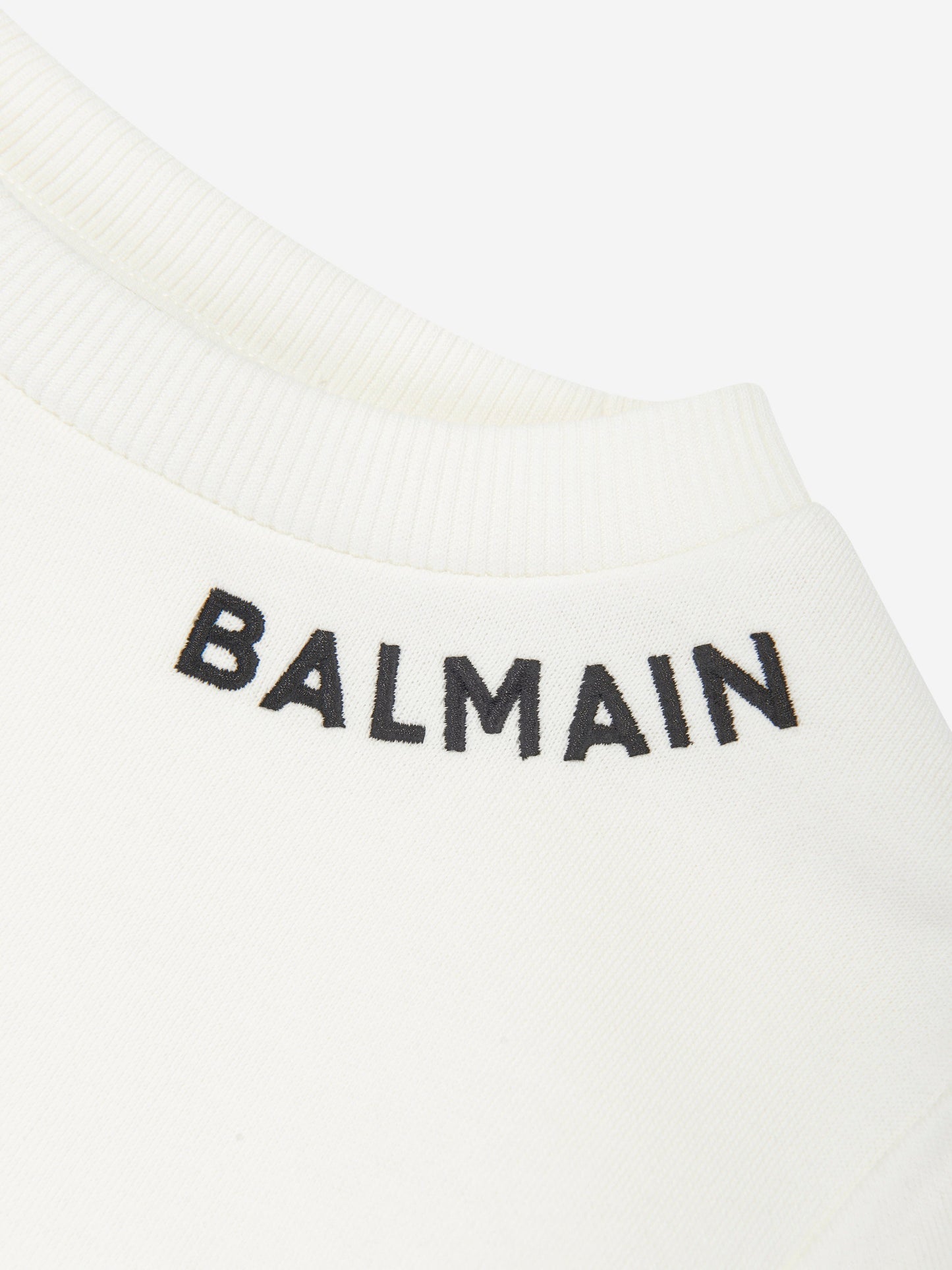 Balmain 女童象牙色徽标毛衣裙