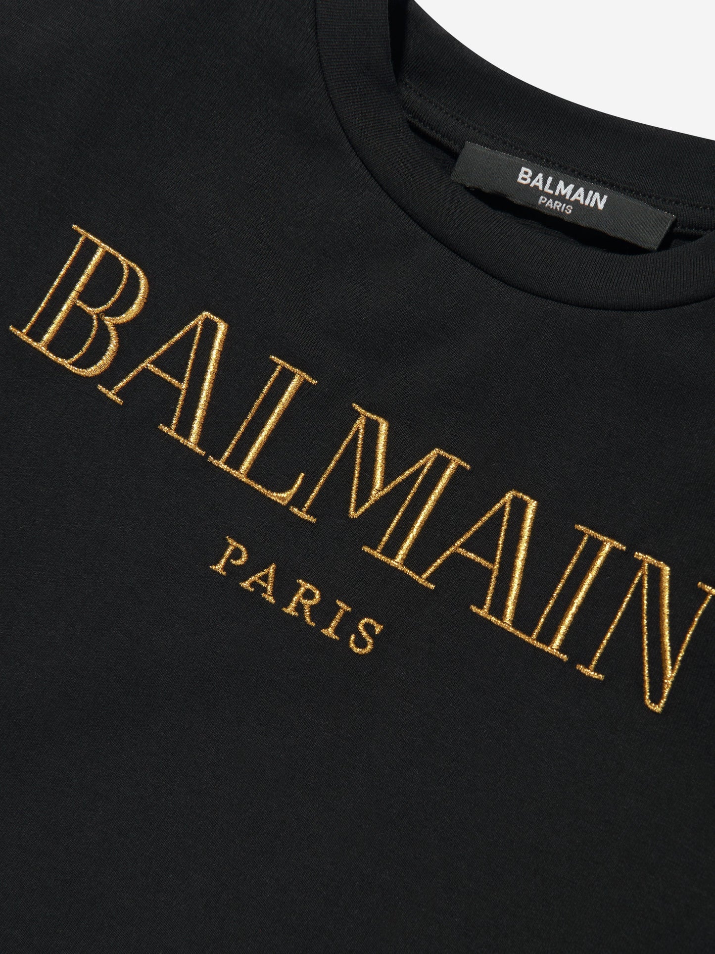 Balmain 女童黑色徽标连衣裙
