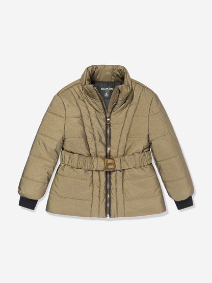 Balmain 女童金色羽绒夹克