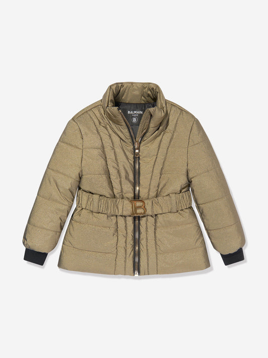 Balmain 女童金色羽绒夹克