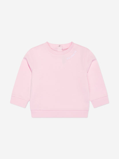 Balmain 女婴粉色徽标运动衫