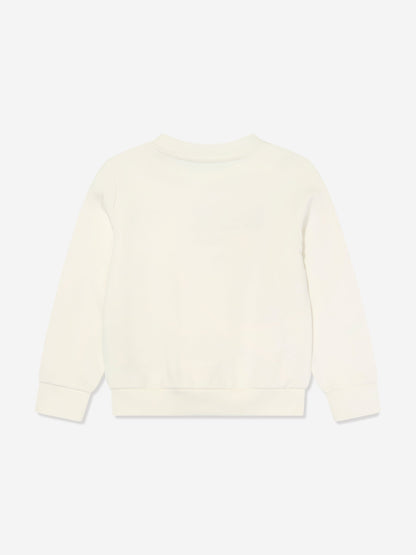 Balmain 女童巴黎徽标象牙色运动衫