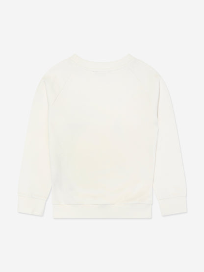 Balmain Kids 象牙色徽标运动衫