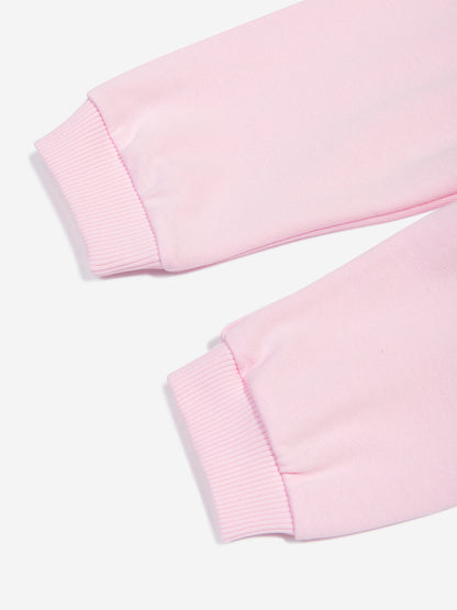 Balmain 女童粉色徽标慢跑裤