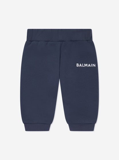 Balmain Baby Logo 海军蓝慢跑裤