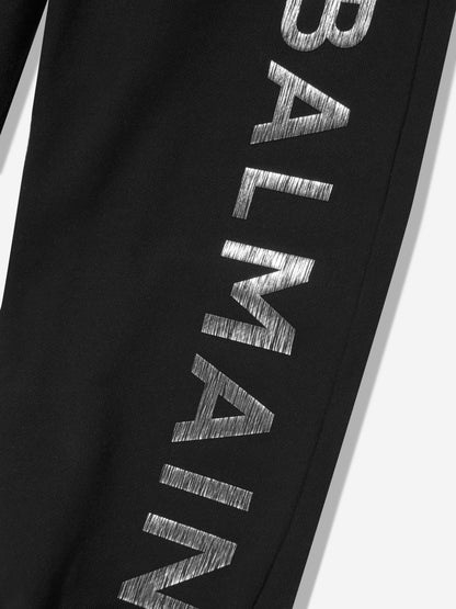 Balmain Kids Logo 慢跑裤（黑色）