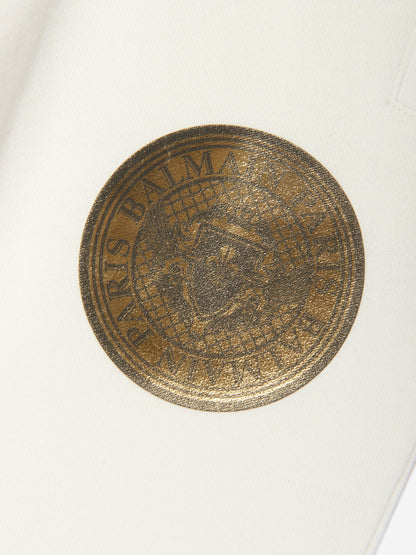 Balmain Kids Logo 慢跑裤（象牙色）