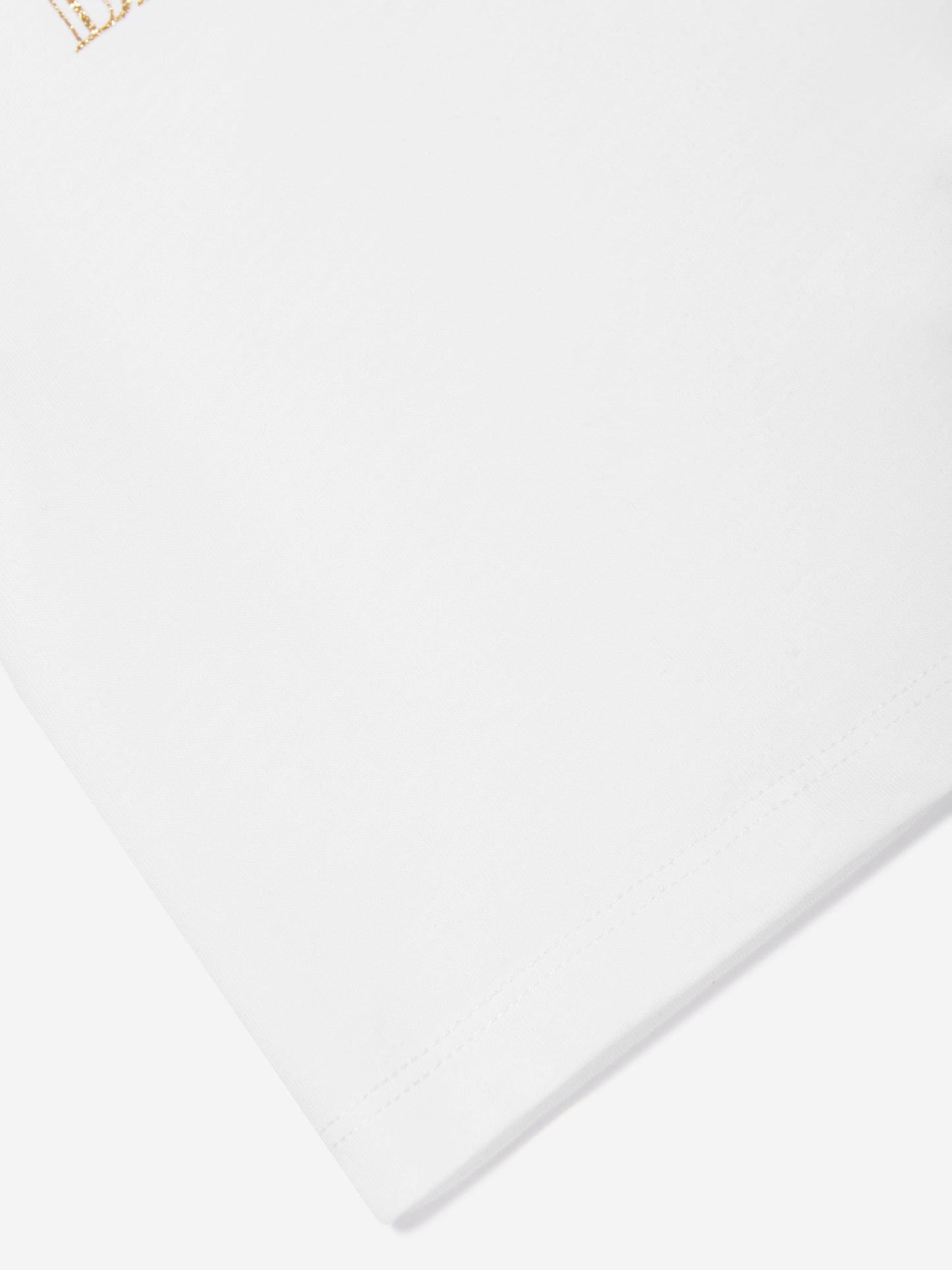 Balmain 女婴白色褶边领徽标 T 恤