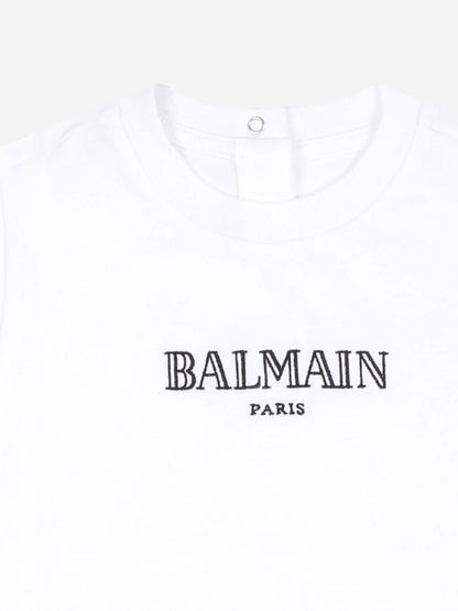 Balmain Baby Paris 白色徽标 T 恤