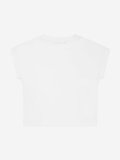Balmain 女童白色徽标 T 恤