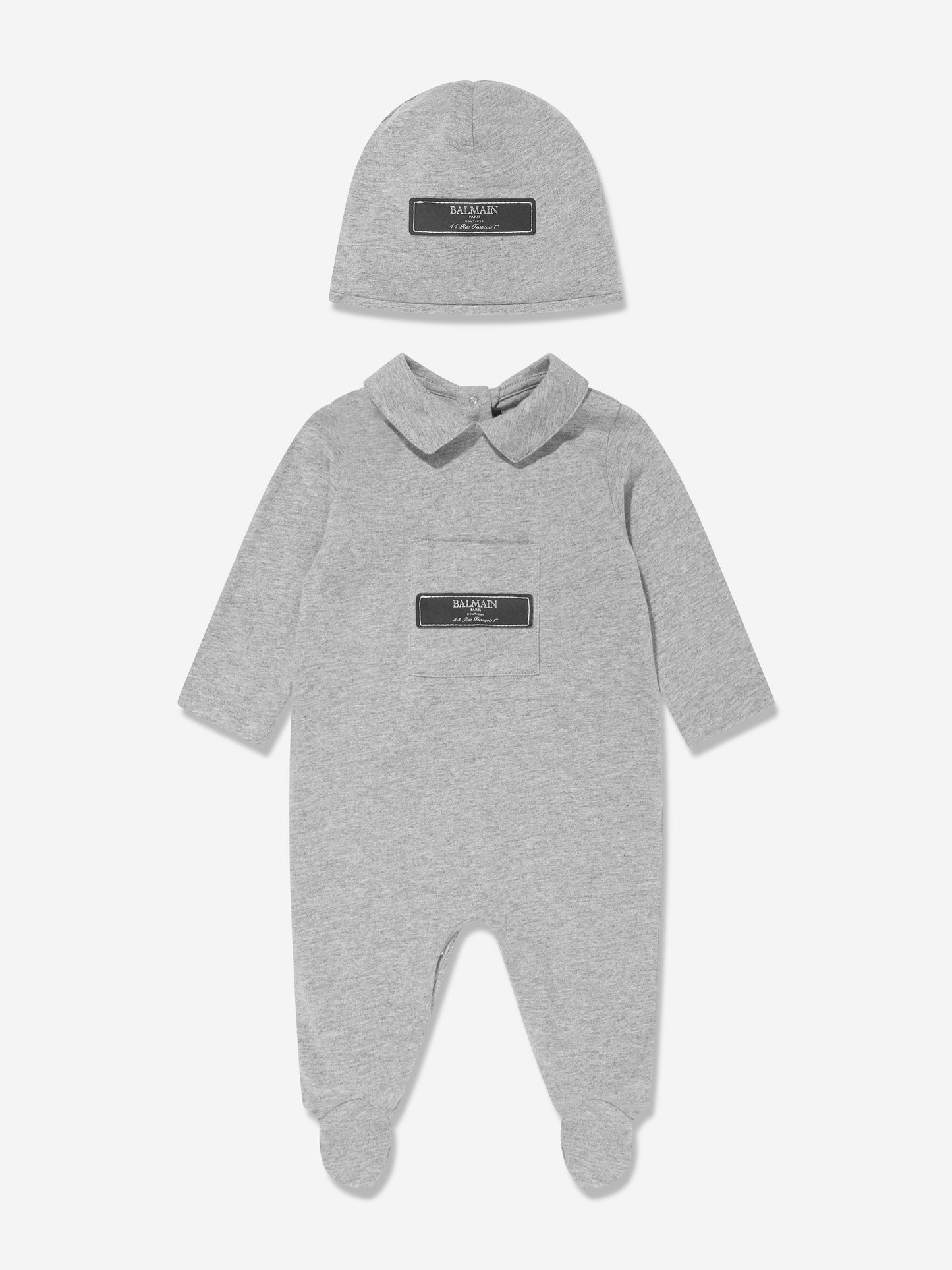 Balmain Baby Logo 婴儿连体衣套装（灰色）