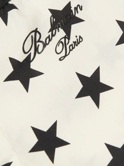 Balmain Baby Star 印花短裤（象牙色）