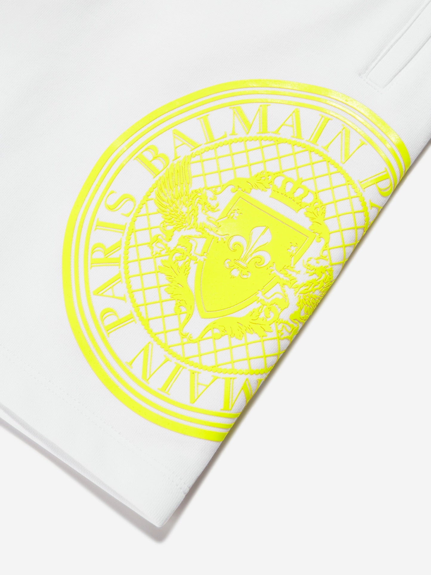 Balmain 男童白色徽标平纹短裤