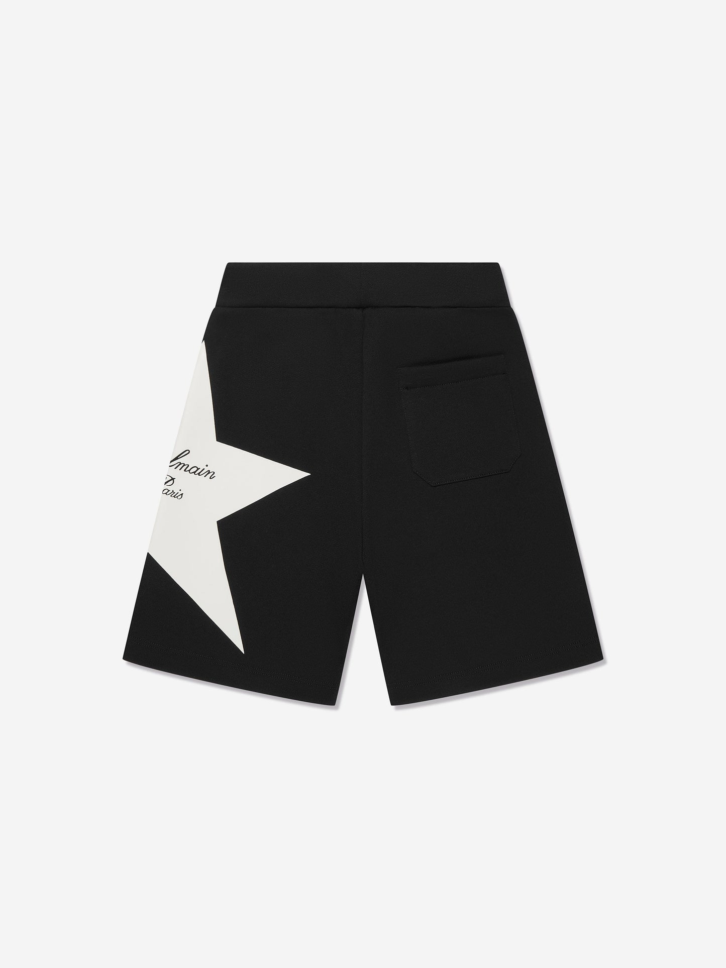 Balmain Kids Star 平纹短裤（黑色）