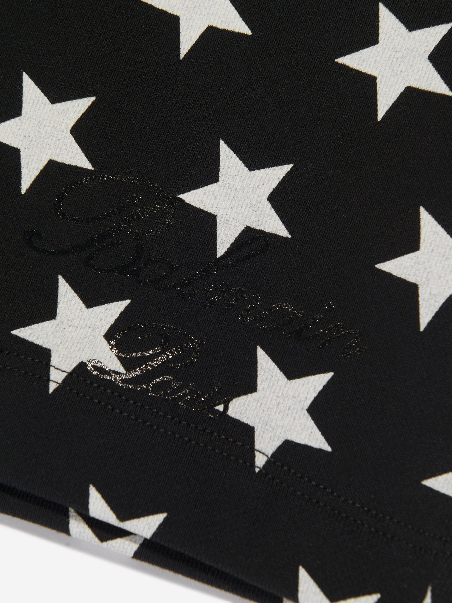 Balmain 男童星星印花平纹短裤（黑色）